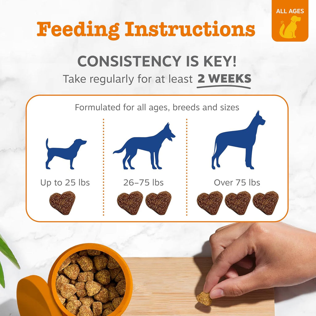 USA imported Zesty Paws dog health chews for hip and cartilage support.