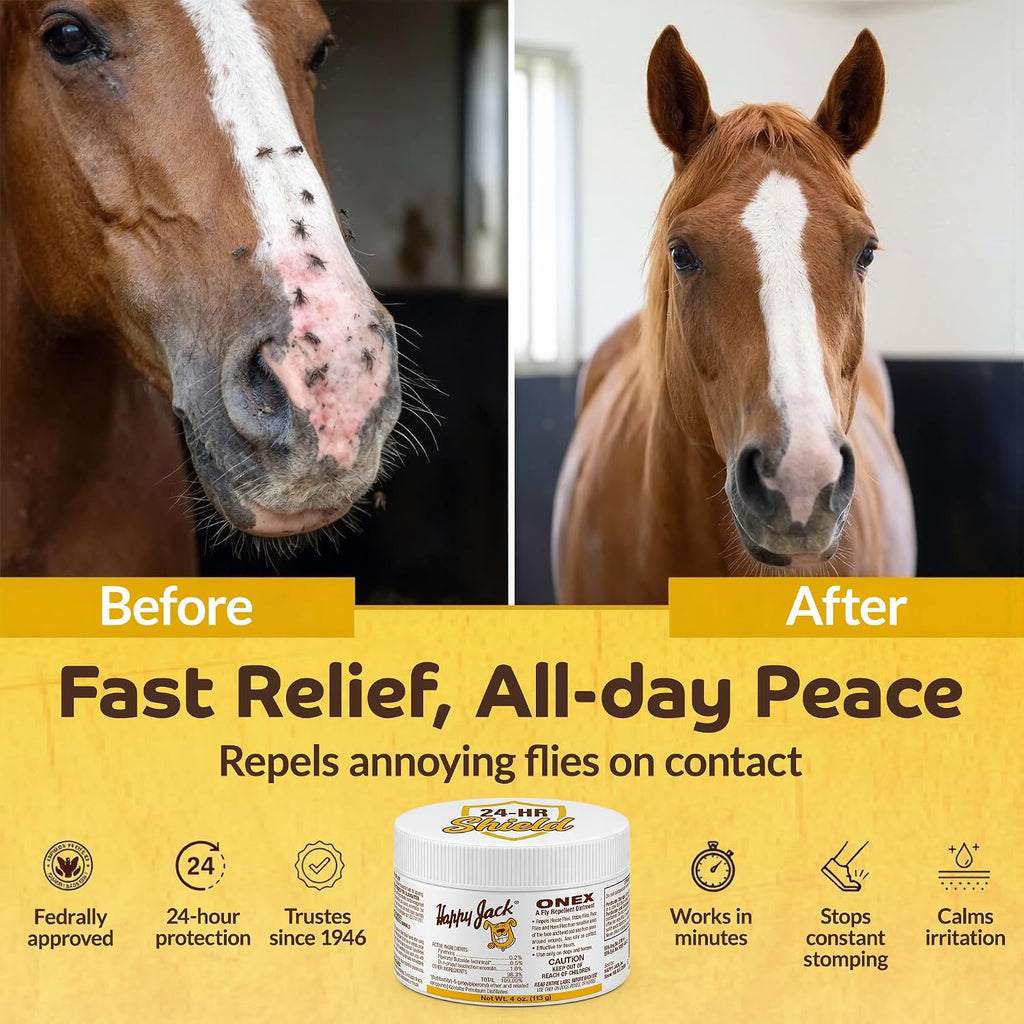 Happy Jack Onex Fly Repellent Ointment label ingredient details