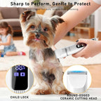 Waterproof JIUWIIL pet grooming clipper head being rinsed under running water