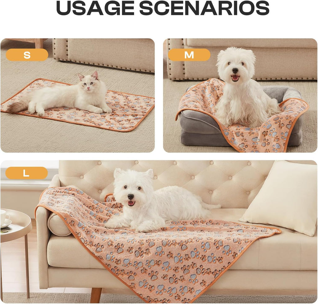Luciphia machine washable soft fluffy puppy blanket set