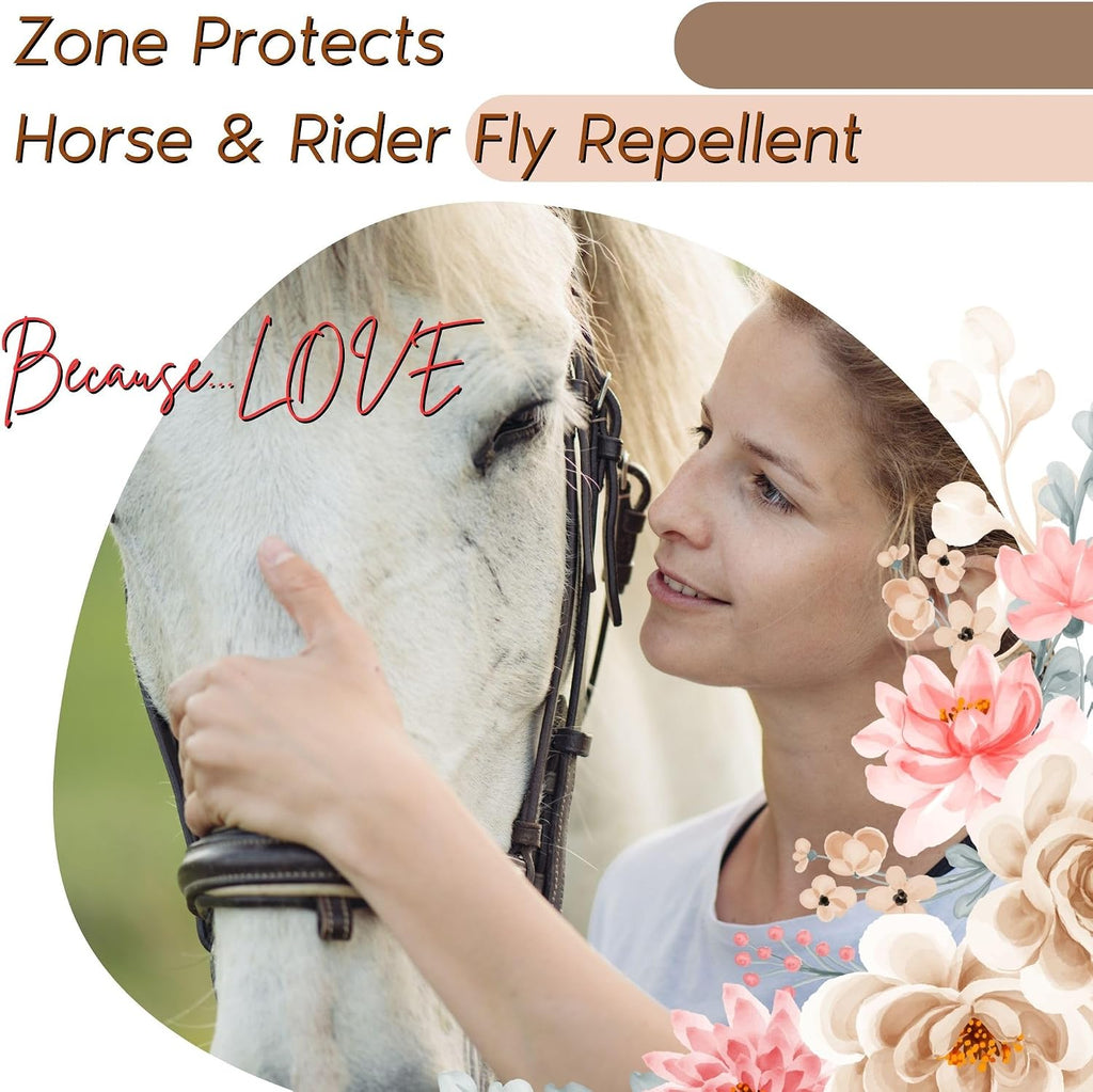 Zone Protects DEET free horse fly spray showing the quiet continuous nozzle
