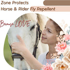 Zone Protects DEET free horse fly spray showing the quiet continuous nozzle