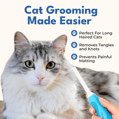Premium Freshly Bailey pet detangling comb showing solid stainless steel construction for heavy undercoats