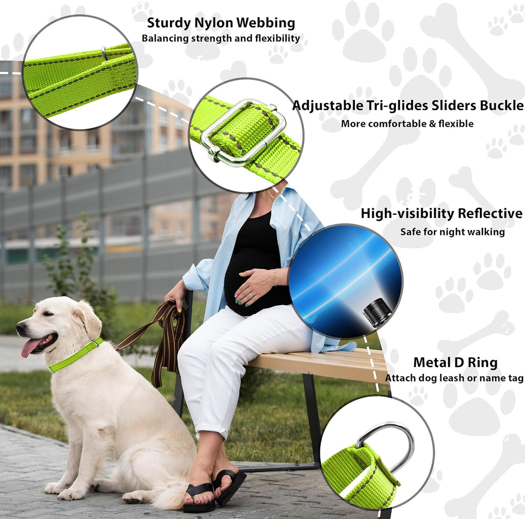 Seyezo no buckle slip collar highlighting the heavy duty nylon webbing material details