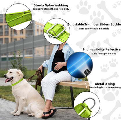 Seyezo no buckle slip collar highlighting the heavy duty nylon webbing material details