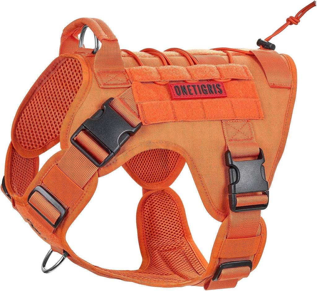 OneTigris Tactical Dog Harness Vest,No-Pull Service Dog Vest with Hook & Loop Panels,Adjustable Dog Vest Harness for Walking Hiking Training(Pink,L) - Image 13
