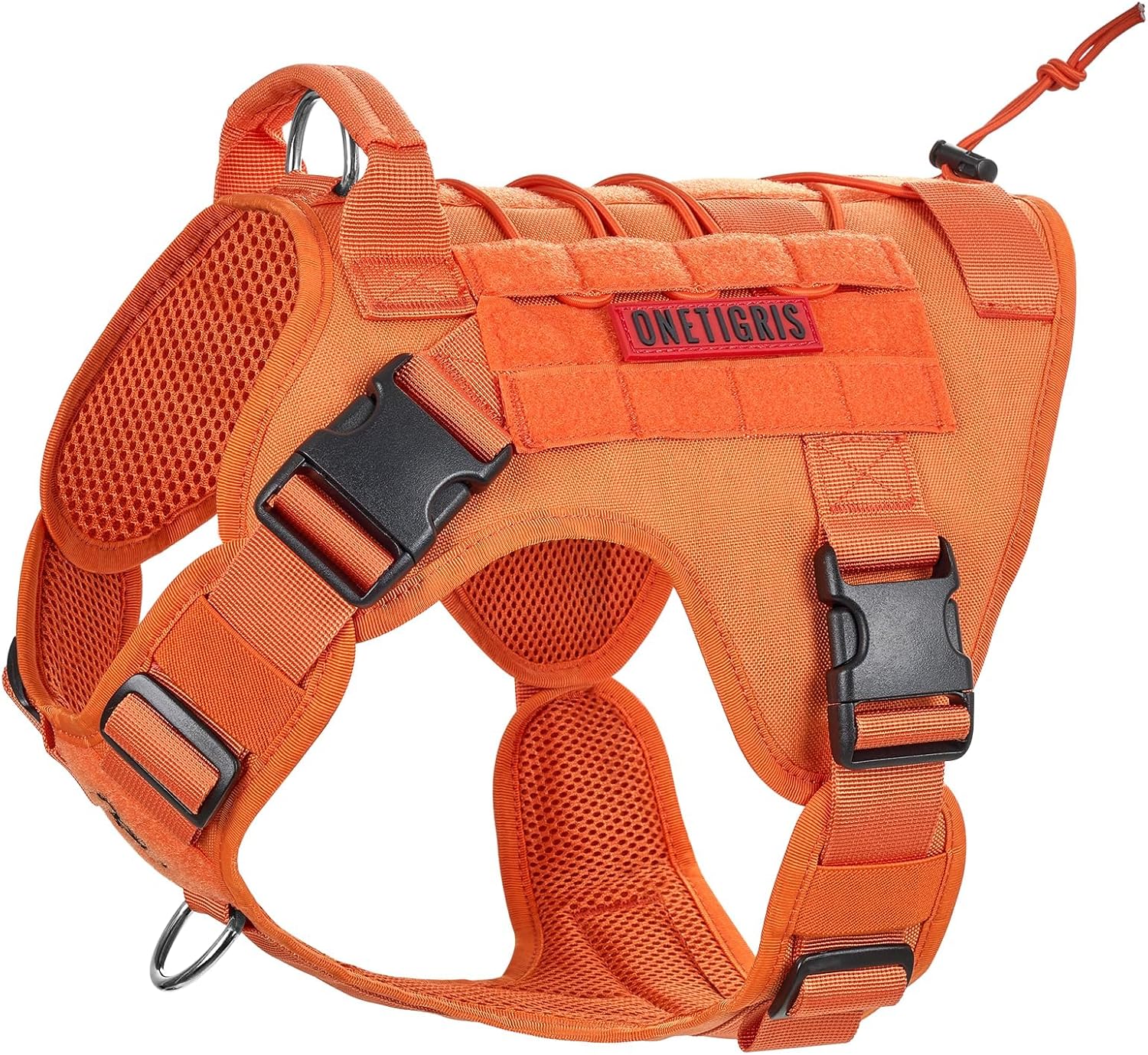 OneTigris Tactical Dog Harness Vest,No-Pull Service Dog Vest with Hook & Loop Panels,Adjustable Dog Vest Harness for Walking Hiking Training(Pink,L) - Image 13