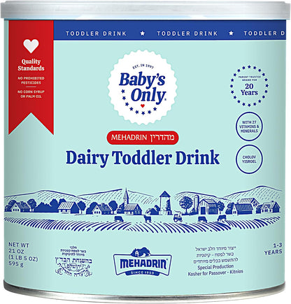 Baby's Only Organic Toddler Nutritional Drink front view can of milk based formula for kids.