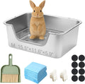 Sorstrem stainless steel sifting rabbit litter box front view