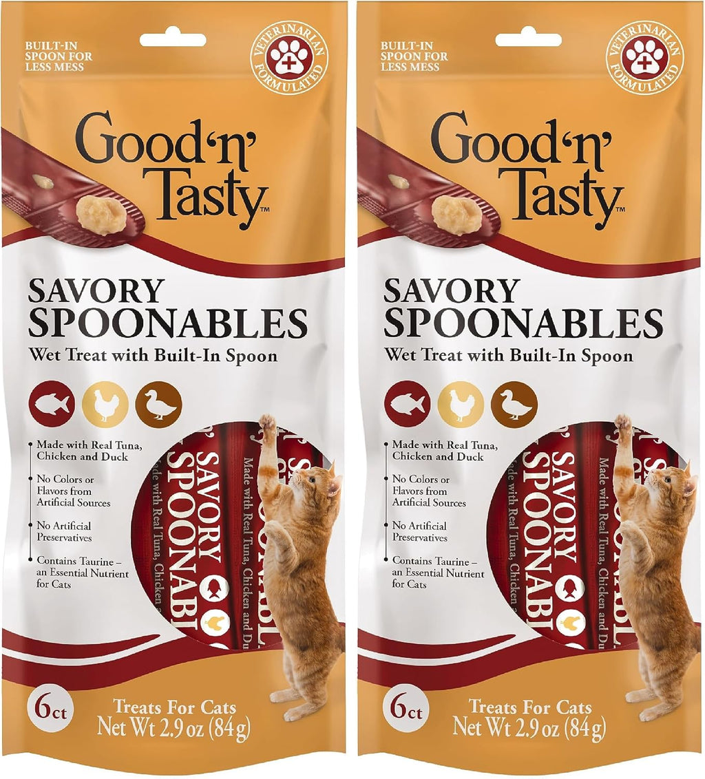 Good 'n' Tasty Savory Spoonables with Real Duck, Beef & Rabbit, 6 Count Tube, Triple Flavor Squeezable Lickable Wet Treats for Cats with Built-in Spoon for Less Mess - Image 14