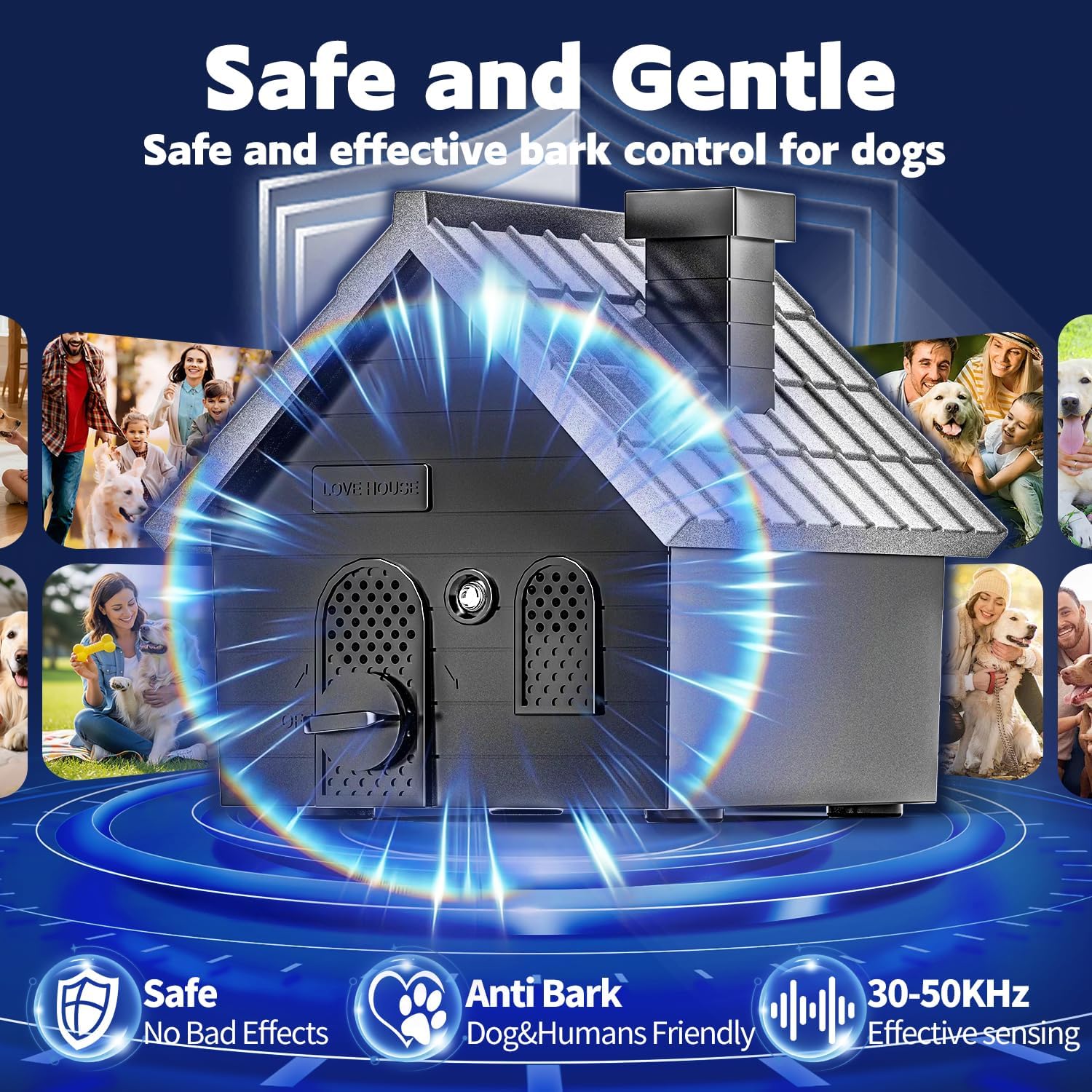 Side profile of AODA ultrasonic dog deterrent