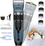 Dog Clippers Grooming Kit and Paw Trimmer,Cordless,Low Noise, Electric Quiet,Rechargeable, Dog Trimmer Grooming, Pet Hair Clippers for Thick Coats,Shaver for Small and Large Dogs Cats(Black) - Image 13