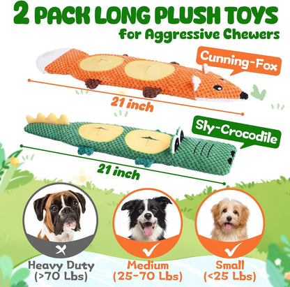 XIUGOAL stuffing free interactive crocodile plush toy for small breeds