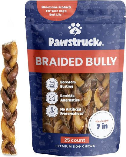 Pawstruck Natural 12" Braided Bully Sticks for Dogs - Tough, Long-Lasting, Rawhide-Free, Low-Odor, Single Ingredient Chew Treat for Aggressive Chewers - 5 Count - Packaging May Vary - Image 10