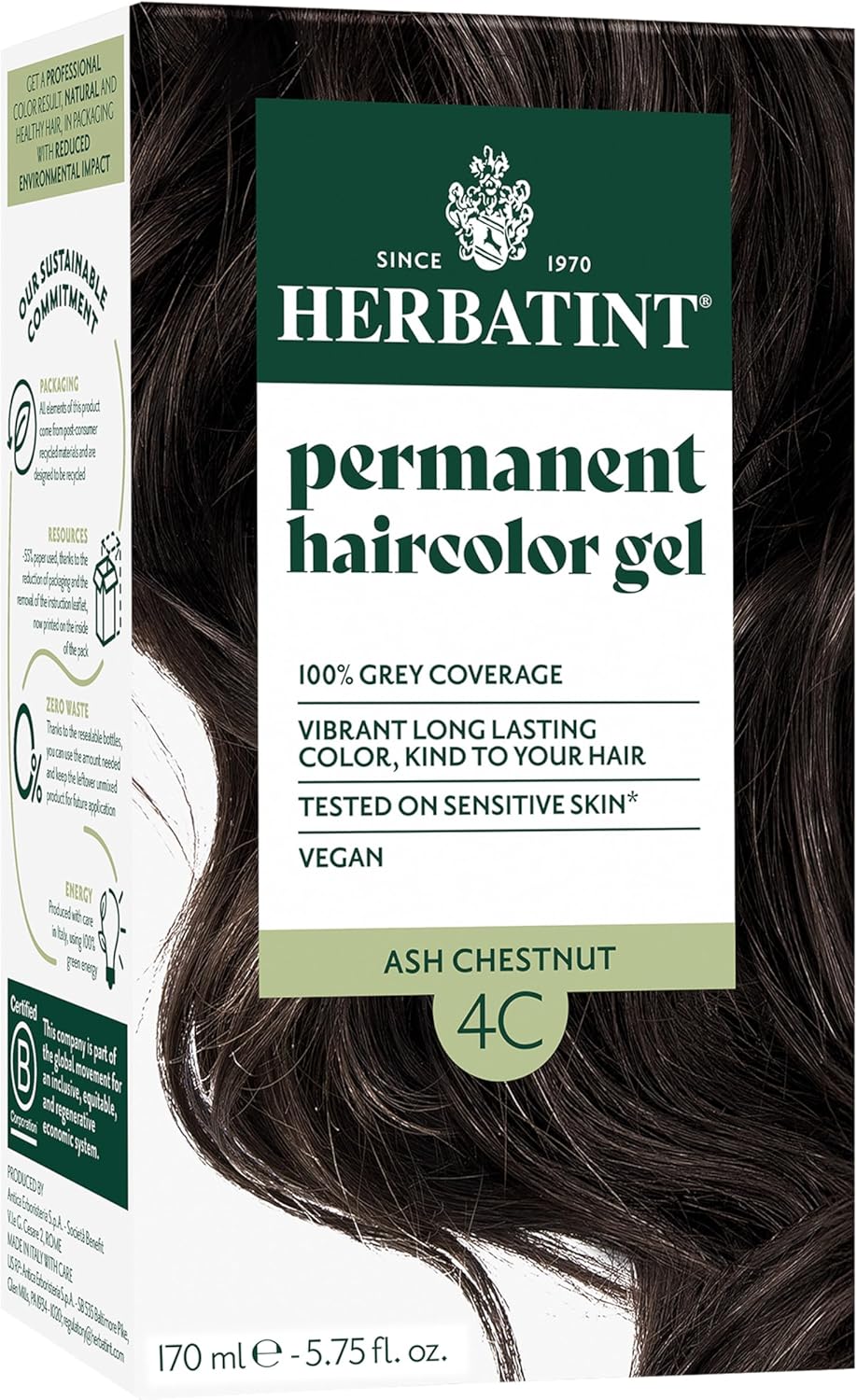 Herbatint Permanent Hair Dye For Women - 2N Brown - For Up To 100% Gray Coverage of Resistant Gray Hair - Ammonia-Free, Alcohol-Free & Vegan - Salon Influenced Hair color 5.75 fl oz - Image 15