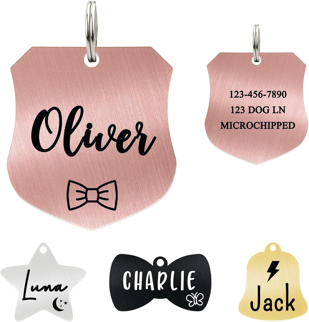 Ultra Joys Cat ID Tag Personalized Pet Tags, Durable Stainless Steel Small Pet Mini Dog Cat Tag Lightweight - Fish Tag in Silver - Image 12