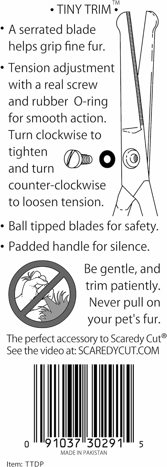 Four point five inch pet shears micro serrated blade detail view