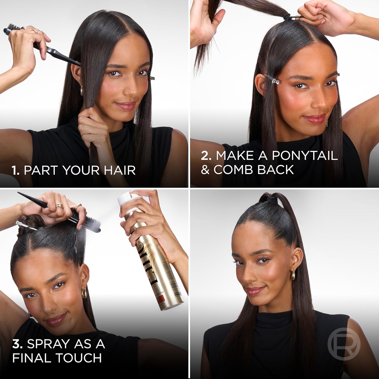 L'Oreal Elnett Satin humidity resistant extra strong hold styling mist packaging