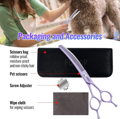 FOGOSP professional 440C stainless steel dog shears blade mechanism view