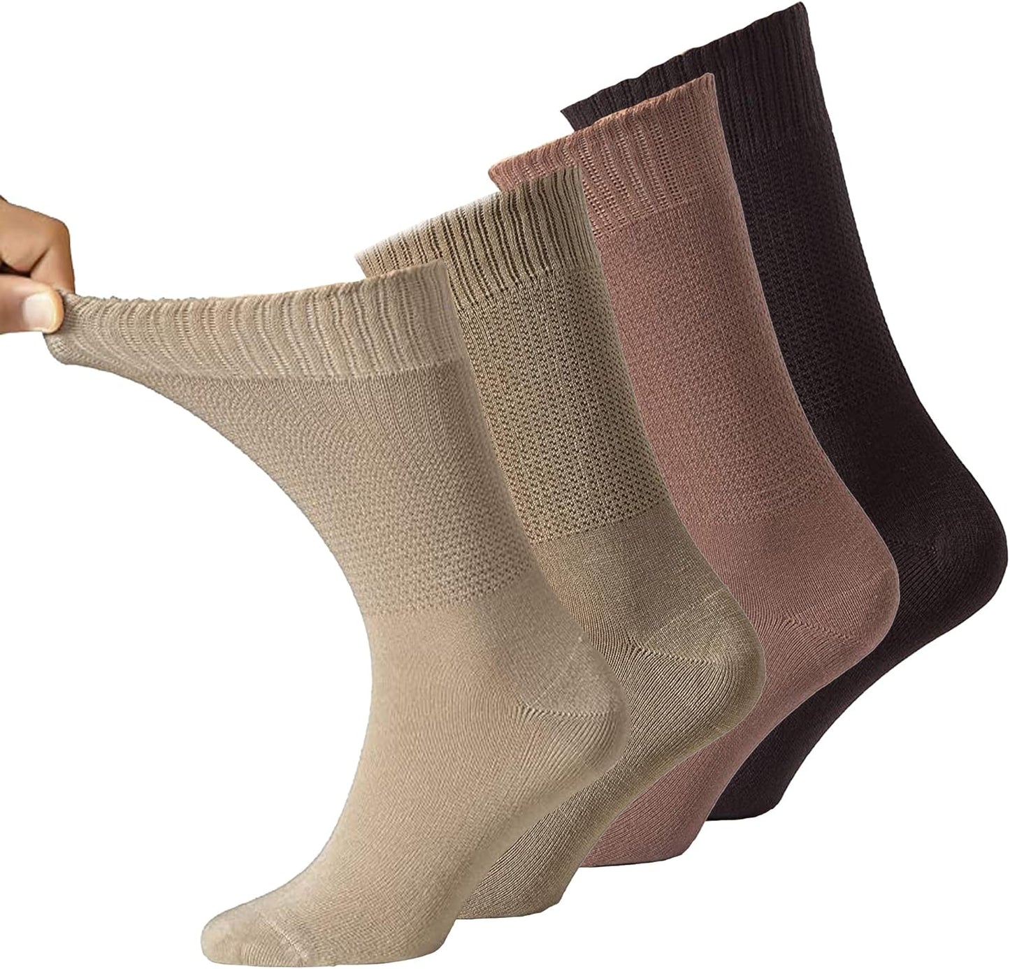 Anatolian Diabetic Dress Socks brown mix front view non-binding circulation socks