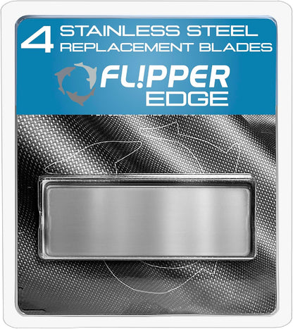 Premium stainless steel algae scraper blades unboxed layout.