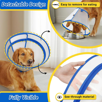 Clear plastic Elizabethan collar for large dogs to stop licking