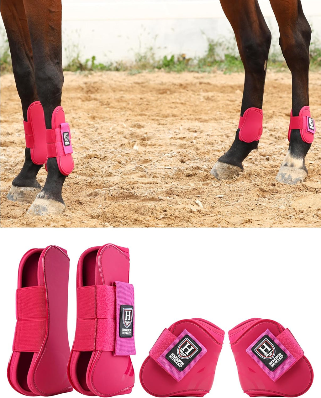 Harrison Howard Horse Tendon Boots Open Front/Fetlock Boot for Horse Protective Boots for Jumping, Trail Riding Set of 4 - Image 13