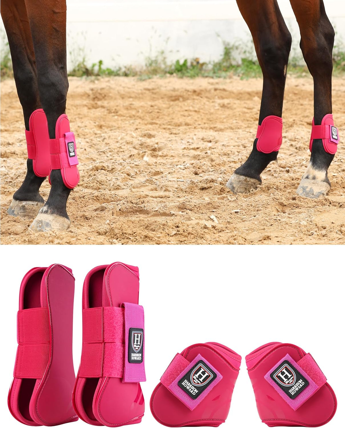 Harrison Howard Horse Tendon Boots Open Front/Fetlock Boot for Horse Protective Boots for Jumping, Trail Riding Set of 4 - Image 13