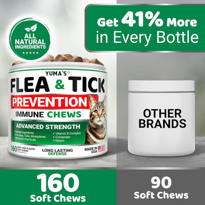 Side view of YUMA'S pet supplement packaging highlighting Vitamin B and coriander benefits.