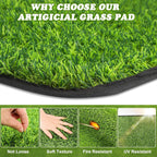 Size comparison of artificial grass mat for dog training