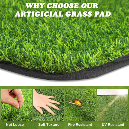 Size comparison of artificial grass mat for dog training