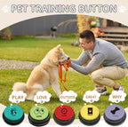 KiViRap pet speech device kit showing the tool free battery compartment setup on the underside.