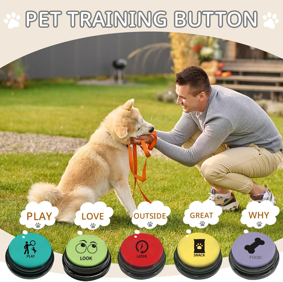 KiViRap pet speech device kit showing the tool free battery compartment setup on the underside.