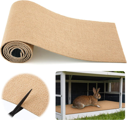 BeSlivewell rabbit scratch mat front view showcasing the khaki textured surface.