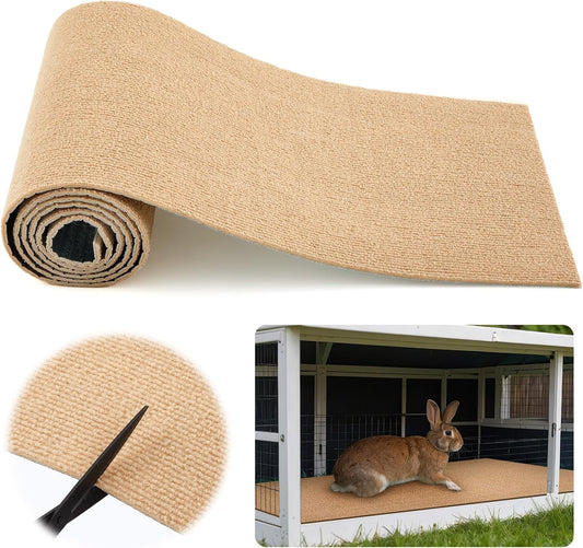 BeSlivewell rabbit scratch mat front view showcasing the khaki textured surface.