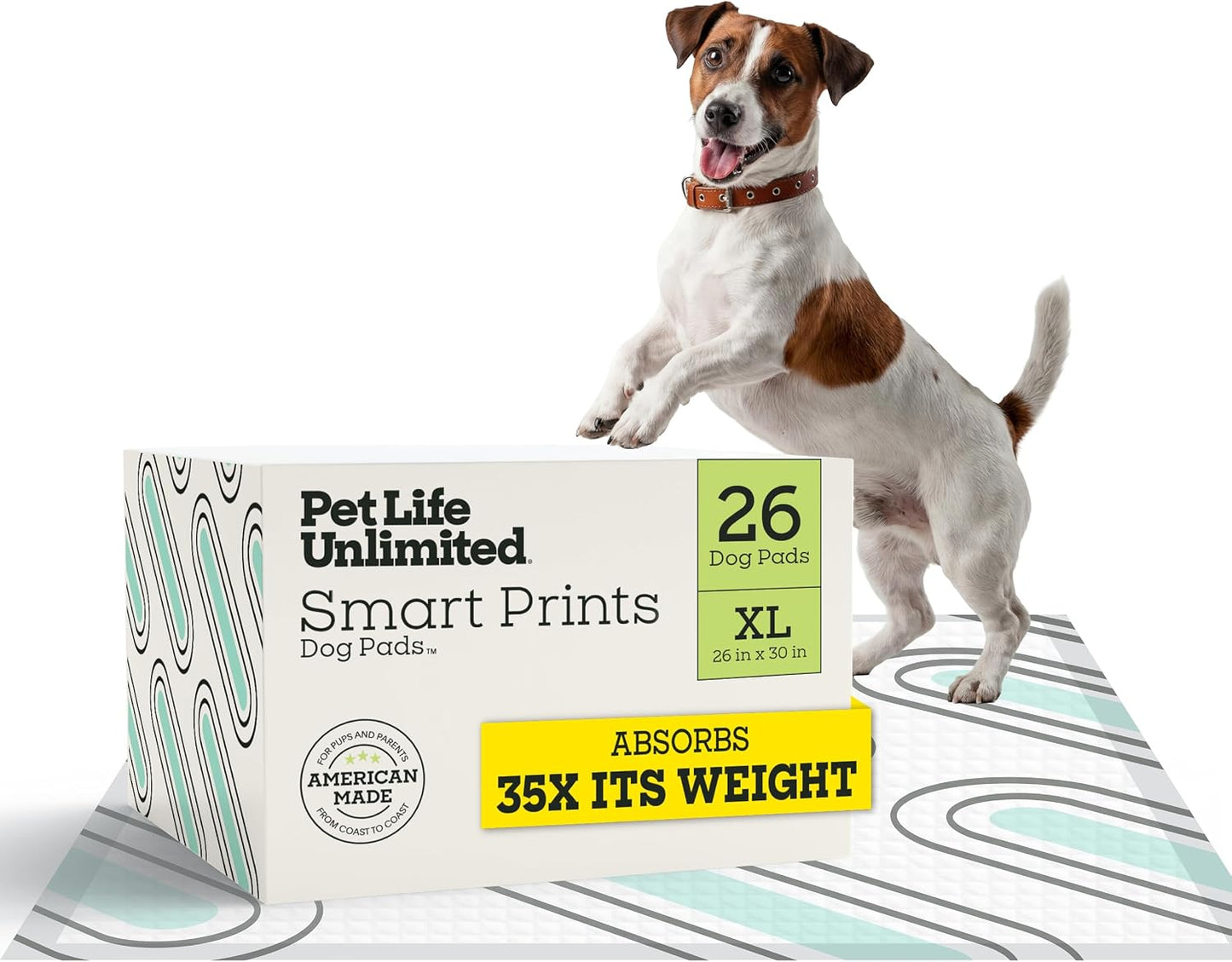 Pet Life Unlimited Smart Prints XXL Puppy Pads for Dogs, Potty Training Pee Pads, 32 Count, 30" x 36", Leak-Proof, Super Absorbent, Quick-Dry, Patterned Pads with Odor Control, Made in USA - Image 12