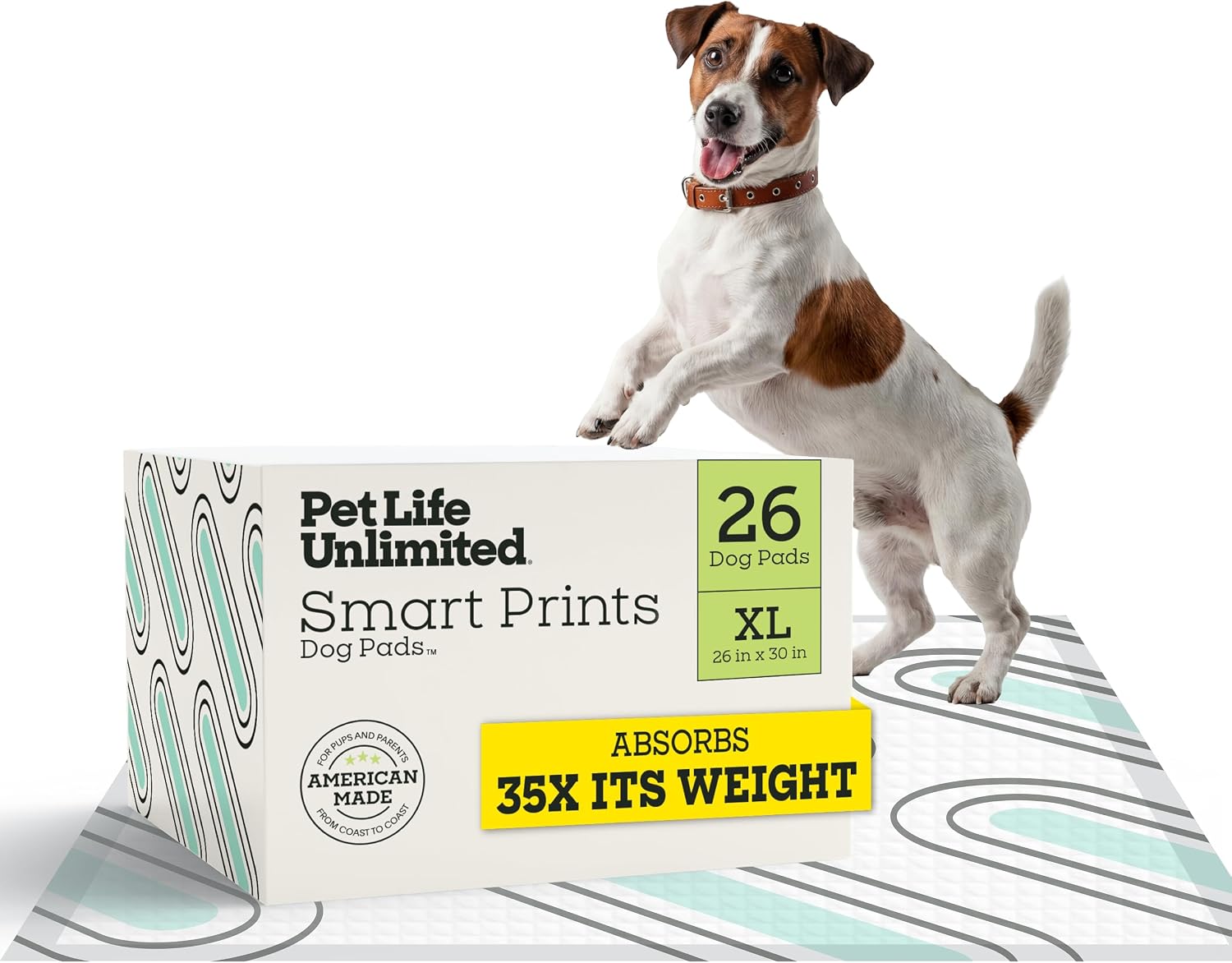 Pet Life Unlimited Smart Prints XXL Puppy Pads for Dogs, Potty Training Pee Pads, 32 Count, 30" x 36", Leak-Proof, Super Absorbent, Quick-Dry, Patterned Pads with Odor Control, Made in USA - Image 12