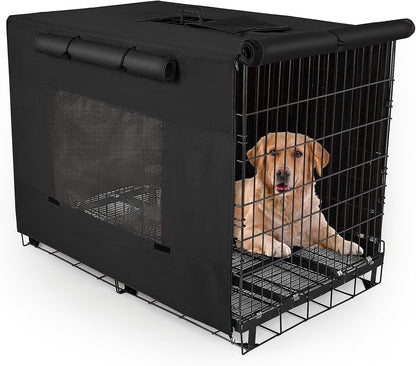 Unicorn Catcher pet crate accessory with adjustable roller blinds and buckle details.