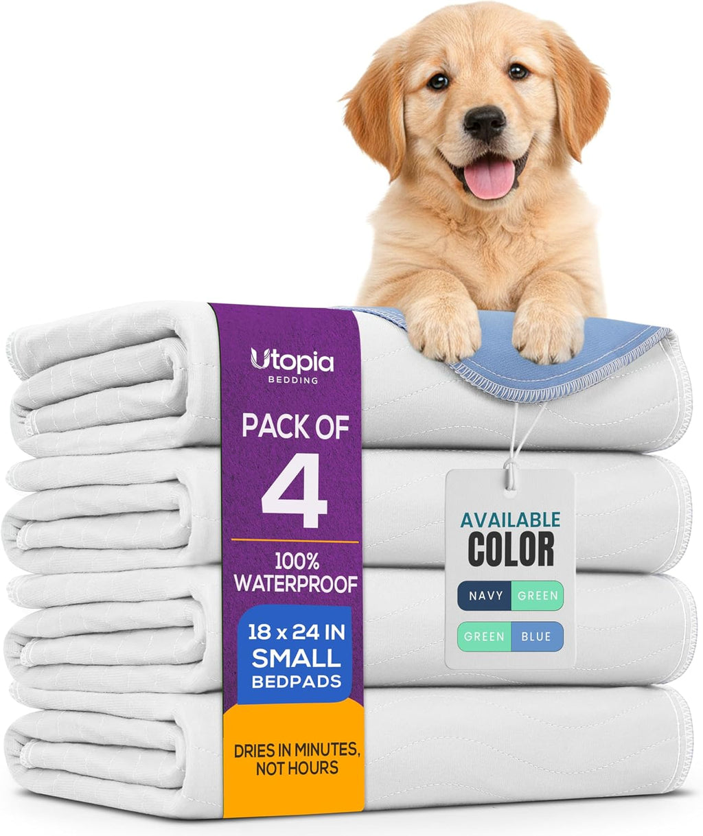 Utopia Bedding Washable Pee Pads for Dogs 34" x 36" (Pack of 4), Waterproof Incontinence Bed Pads for Adults, Elderly and Kids, Heavy Absorbency Pet Training Pads for Sofa and Couch (Green, Blue) - Image 14
