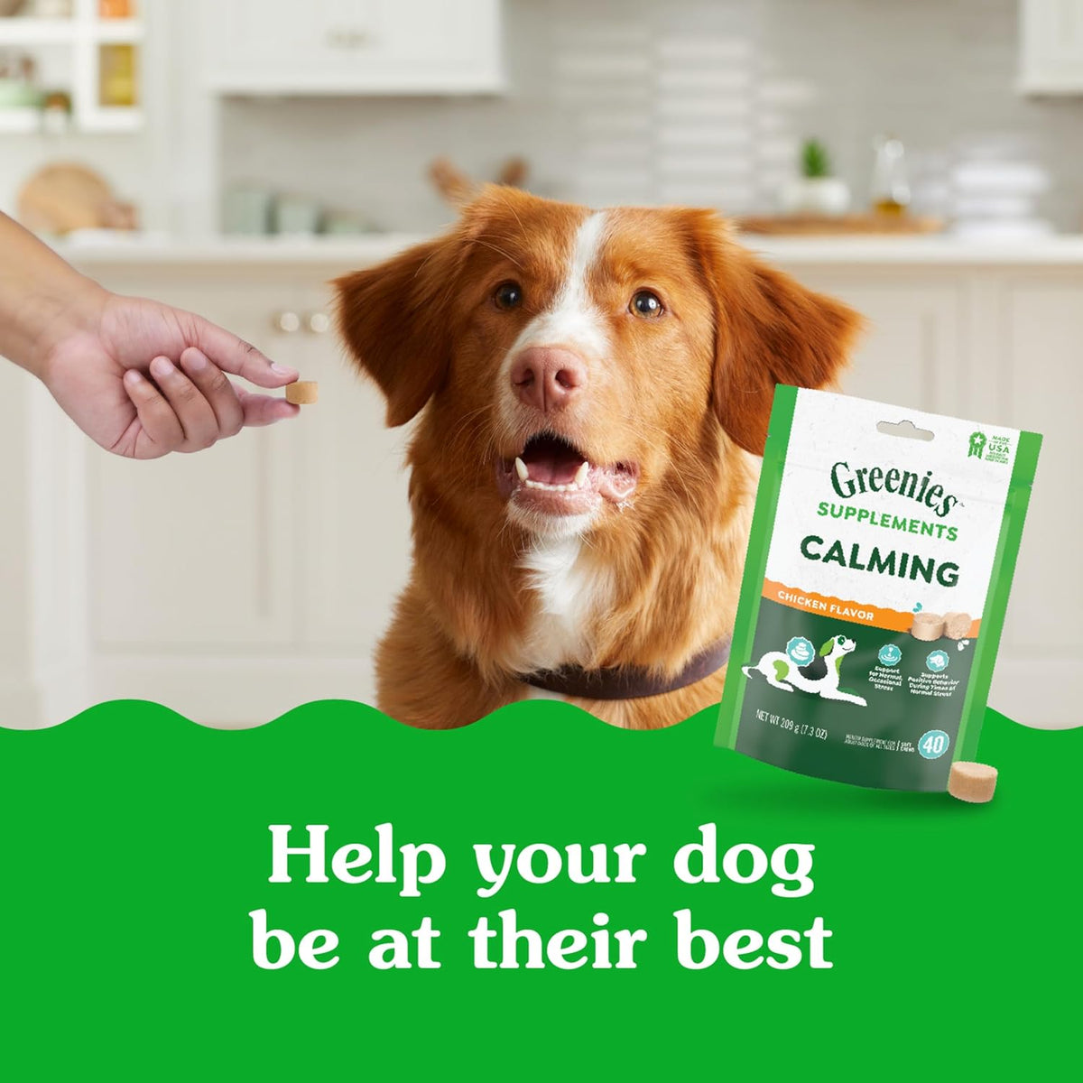 Greenies Supplements Calming Chews for Dogs Chicken Flavor, Dog Calming Chews, 7.3 oz. Container of 40 Count - Image 3