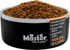 Master Pet Supply Stainless Steel Dog Bowls - 25 oz, Heavy Duty - Black Velvet, Double Wall Extra-Thick Insulated, Non-Slip Pet Water Bowl for Dogs, Cats & Pets, Anti Rust Metal, Dish Washer Safe - Image 10