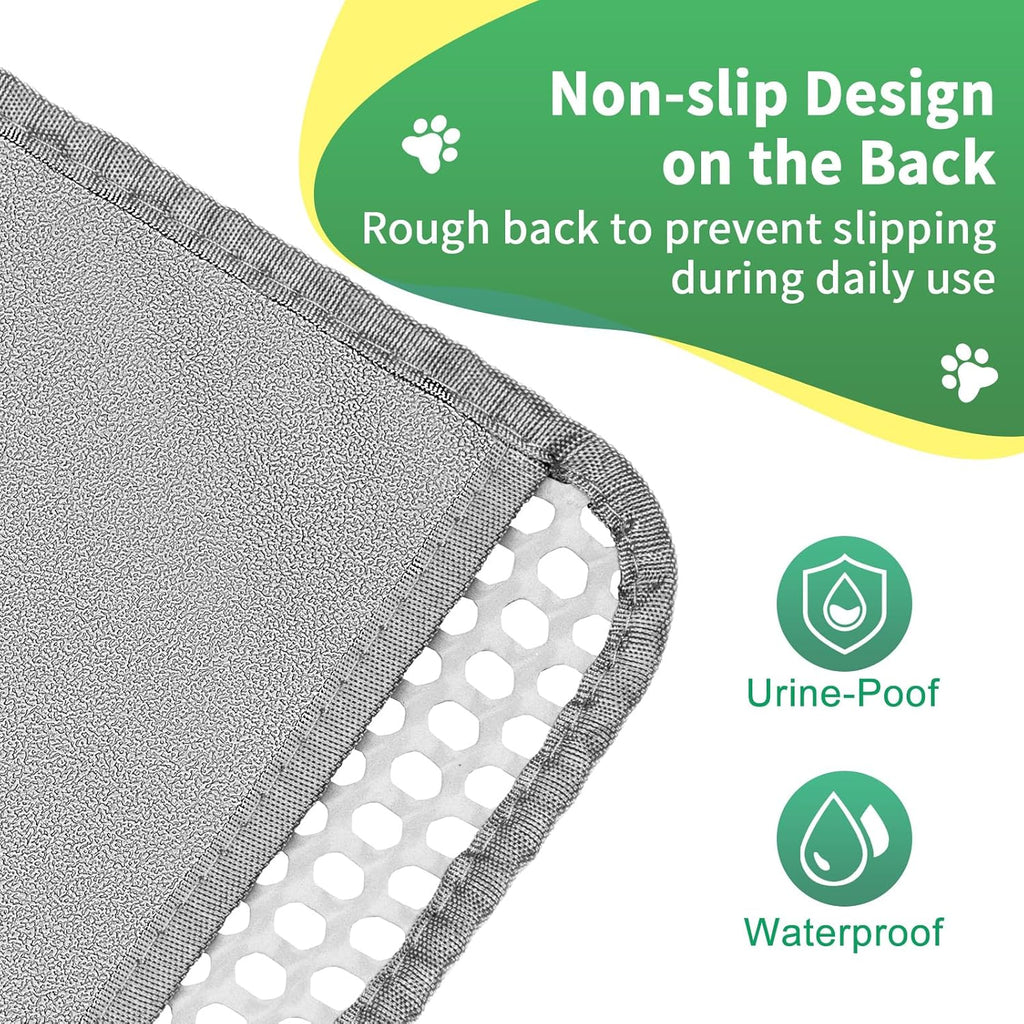 Collapsible design of the large kitty litter mat folded for travel.