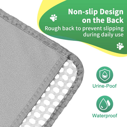 Collapsible design of the large kitty litter mat folded for travel.