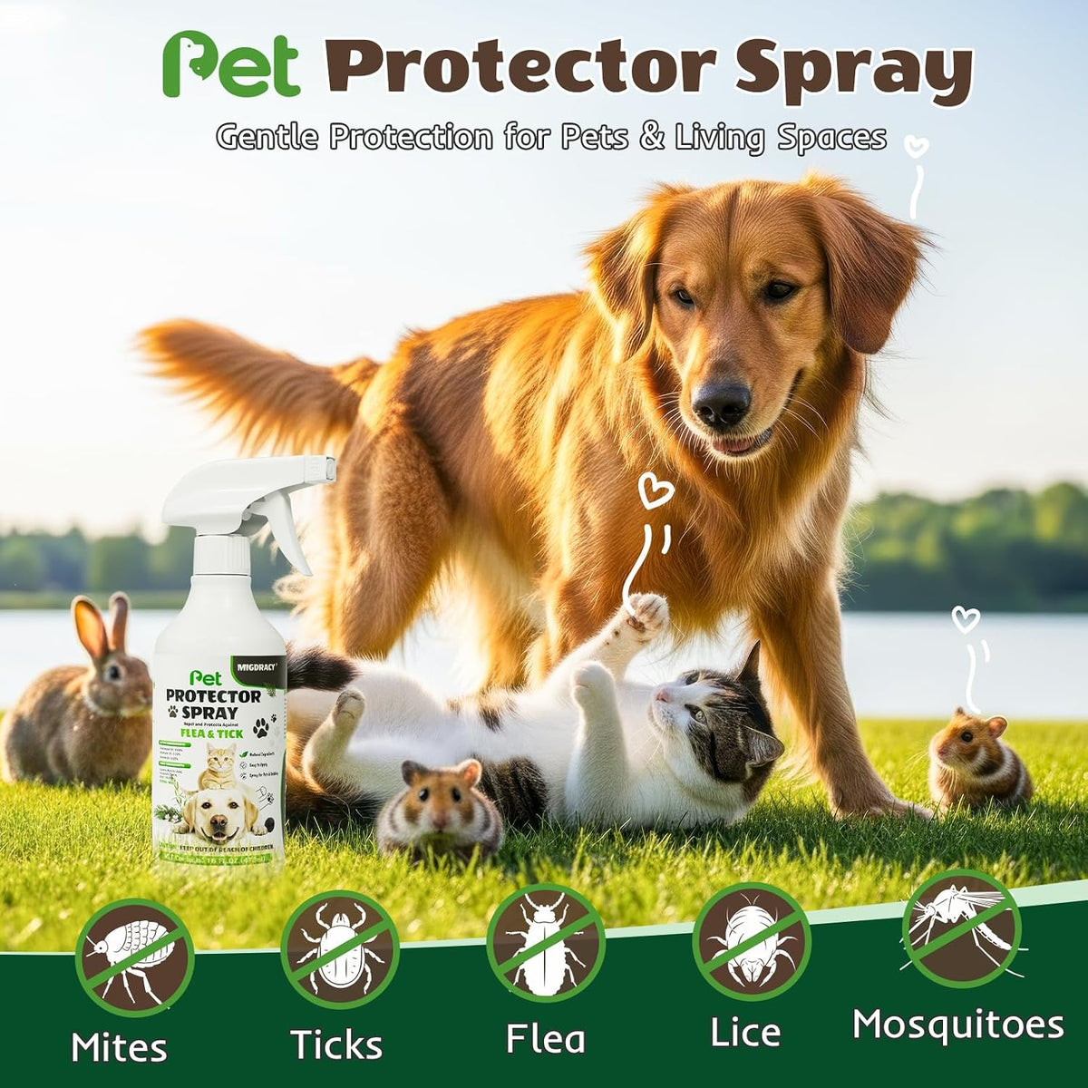 Migdracy plant-based flea and tick spray label details