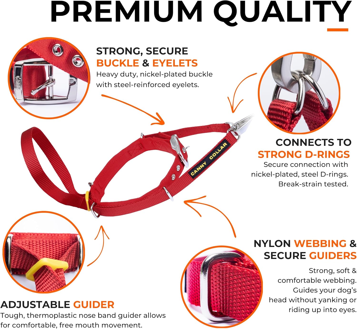 Canny no pull dog walking collar behind the head leash attachment packaging
