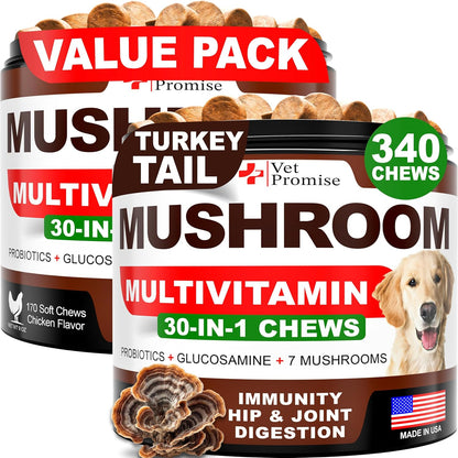 Turkey Tail Mushroom for Dogs - 170 Chews - Mushroom Supplement for Dogs - Lions Mane - Reishi - Immunity Support Multivitamin Vitamins - Joint Health - Energy - Gut - Skin - Made in USA - Image 10