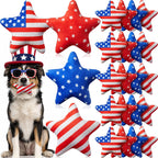 Civaner 12 Pcs 4th of July Dog Toys Patriotic Star Dogs Squeaky Stuffed Toy Bulk for Small Medium Large Pets & Puppy Red White Blue Independence Memorial Day Party Favors - Image 11