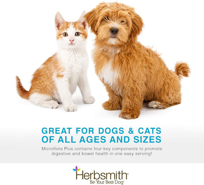 Herbsmith Microflora Plus authentic USA imported cat prebiotics and probiotics packaging