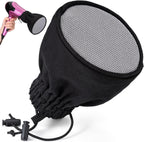 Noverlife hair dryer diffuser sock front view attached to a styling tool for curly hair care