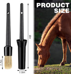Two piece equine grooming brush set for dry and fragile hoof restoration.